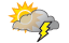 Variable cloudiness, hot and humid with a couple of thunderstorms, especially late in the day