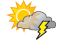 Humid with intervals of clouds and sunshine; a morning thundershower in parts of the area followed by a couple of thunderstorms in the afternoon